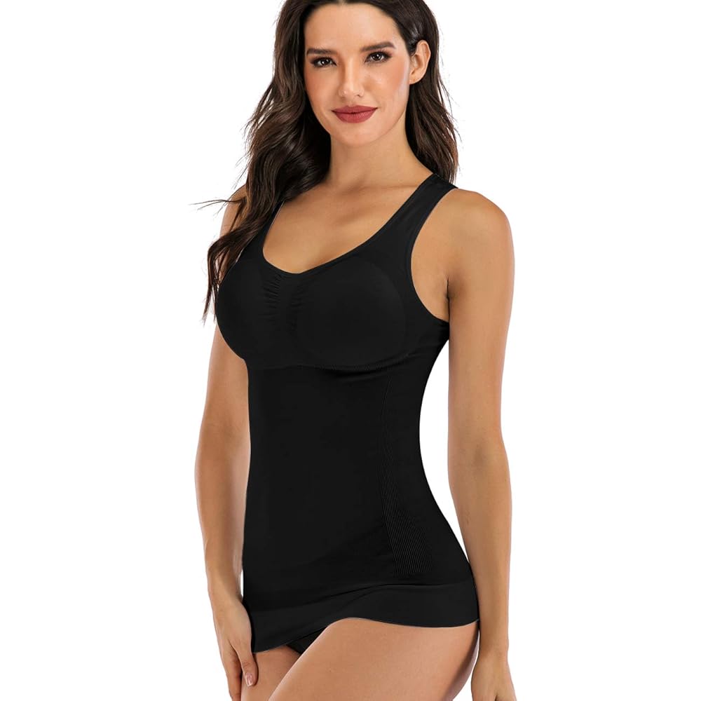 KINGJOZE Women's Cami Shaper Tummy Control Padded Bra