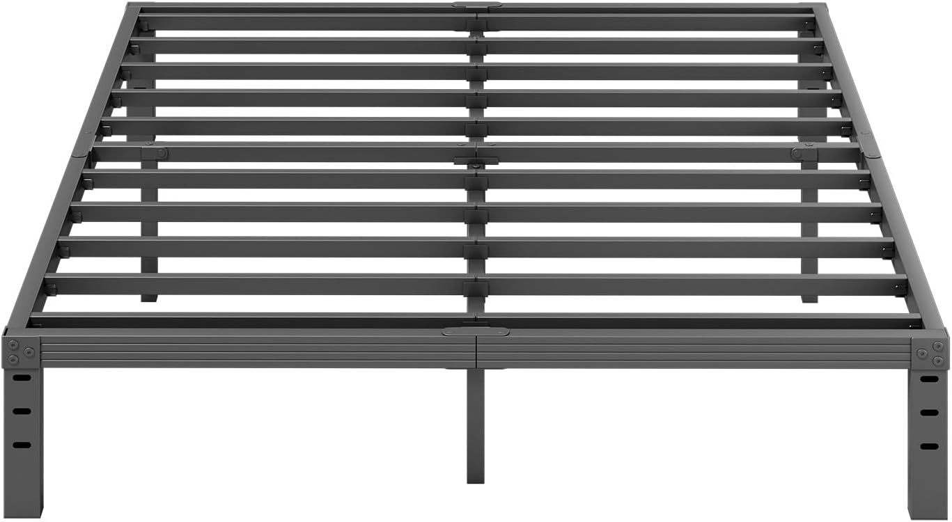 12 Inch High Metal Queen Bed Frame, Platform Bed Frame Queen Size No Box Spring Needed, Easy Assembly, Noise Free, Sturdy, Black