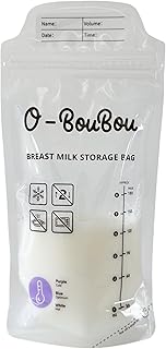 Lote de 120 bolsas de conservación de leche materna sin BPA, bolsas de conservación de leche materna preesterilizadas, doble sellado, para congelación, 180 ml