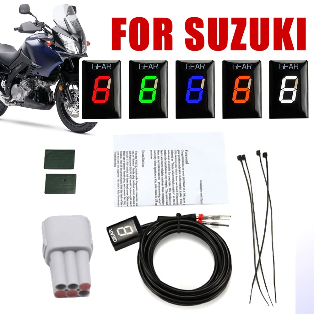 1-6 Velocidad Pantalla LED Indicador de marcha Medidor de pantalla a prueba de agua para SUZUKI GSF 1250 GSF650 Bandit DL650 DL1000 VStrom GSXR 600 GSX-R750 SV 1000 SV650 VL800 RM-Z250