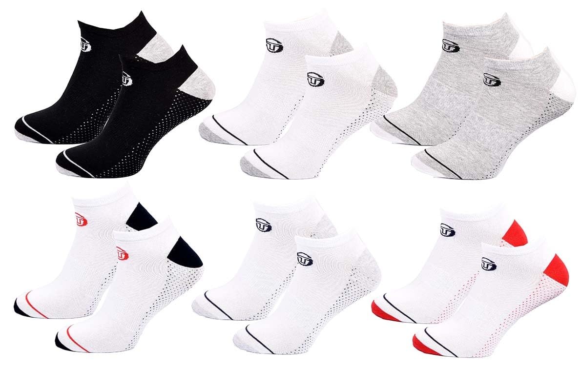 Ozabi Men's 6 Pcs 5147 Sergio Tacchini Sneaker Socks - 43/46, 43-46