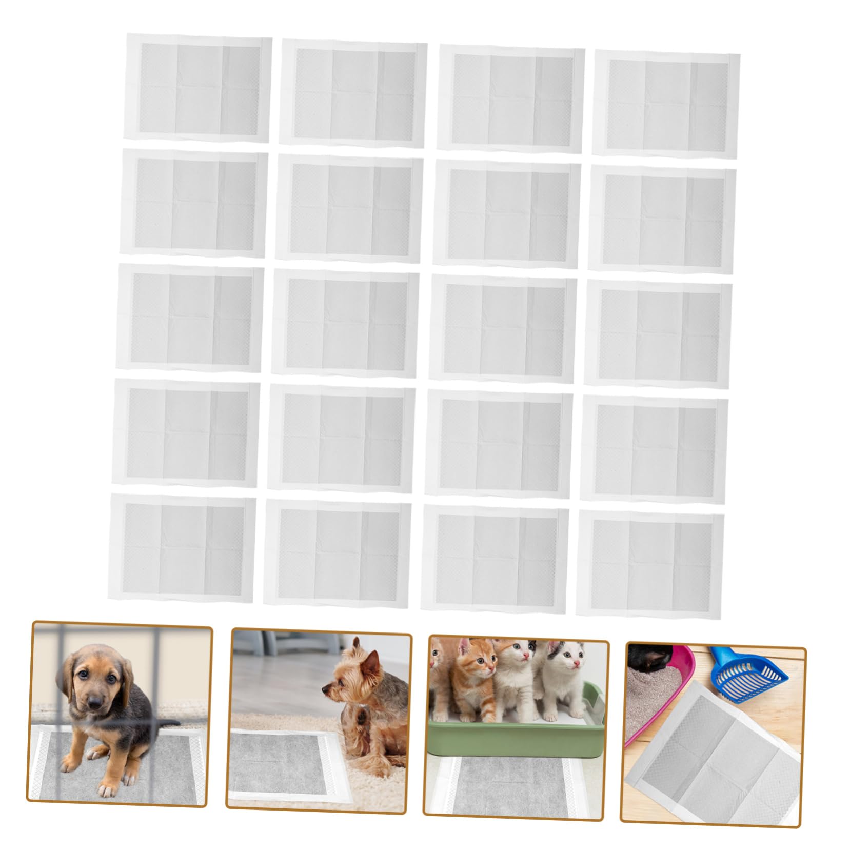 VANZACK 100 Alèses Jetables pour Chiens et Chats, Tapis de Propreté à Forte Absorption, Anti-Fuite, pour Cage ou Maison, Lot de 100 | Film Pe et Molécules de Charbon de Bambou, Usage Maison ou Chambre D’hôtel, Format Jetable