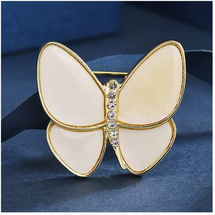 Spilla da Donna Farfalla in Metallo Strass intarsiato, Spilla, pinerium Bianco, pneumopatia, Decorazione Giacca Giacca Versatile Fiore al Seno