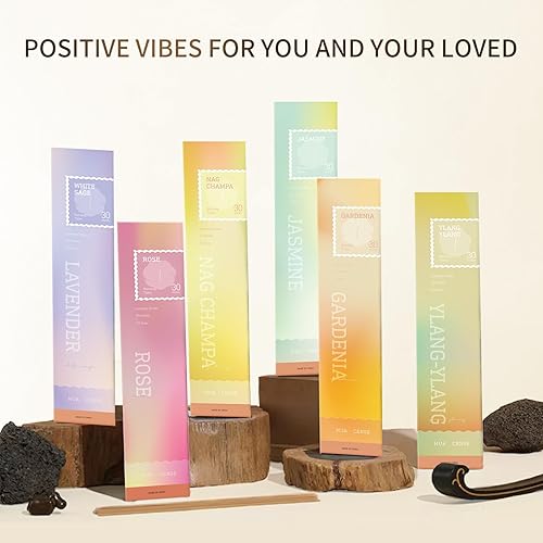 Miniatura 6 de Huacense - Paquete variado de varillas de incienso floral, juego de regalo, 120 varillas orgánicas naturales no tóxicas de 6 aromas aromáticos Nag