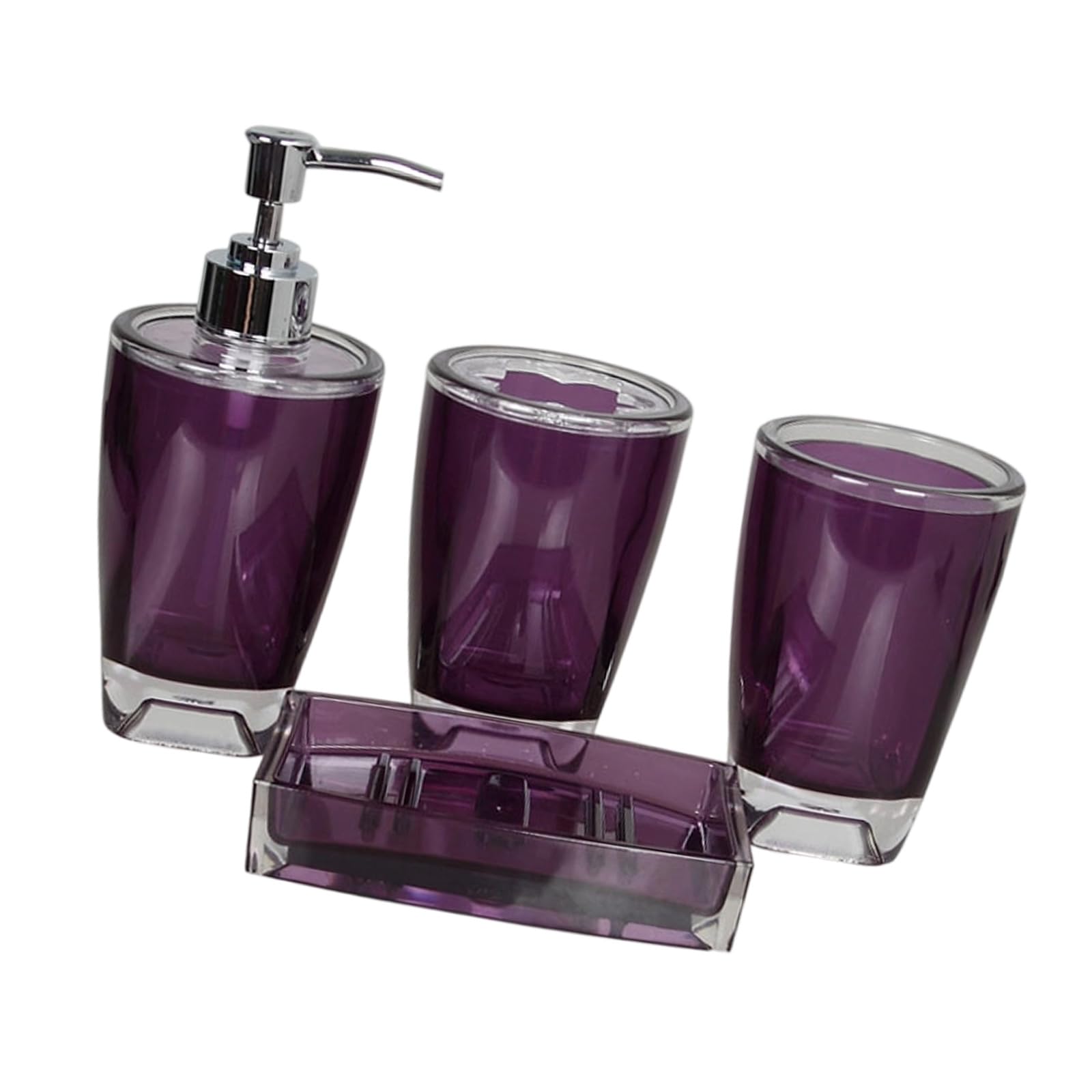 Elnwnnkc Bathroom Organizers Set 4PCS Toothbrush Holder Soap Tray Control Easy Maintenance Bathroom Countertop Storage Solution Organizers Set
