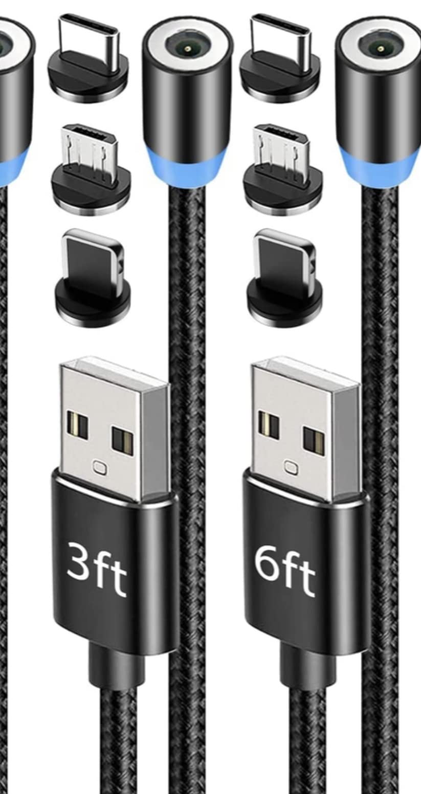 RISEMOSE Magnetic Charging Cable,NetDot 6 Pack (3ft) Max 18W Fast Charging Magnetic Phone Charger Data Transfer Micro USB, USB-C/Type c i-Product