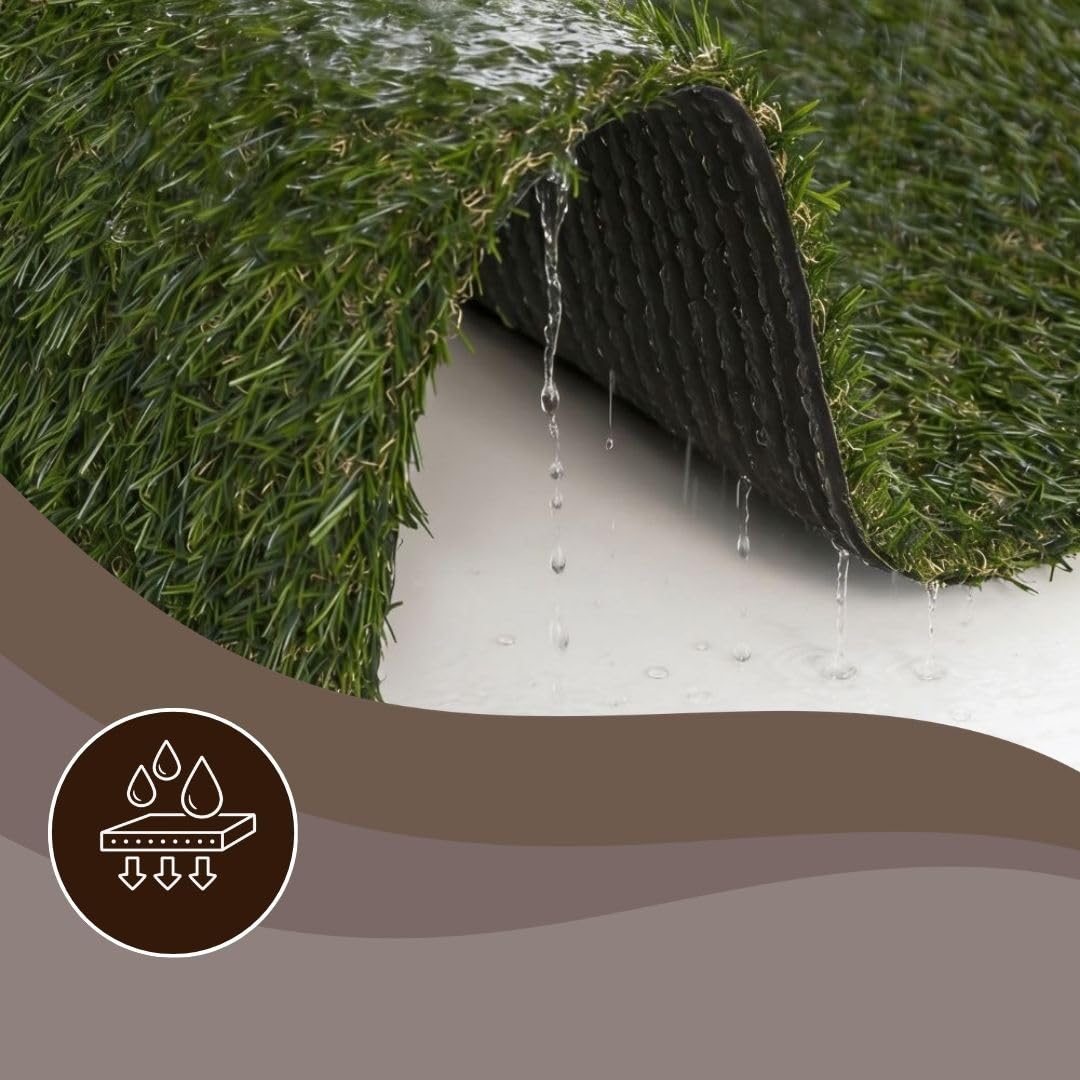 Mazovia Césped Artificial Verde Resistente A La Intemperie Para Balcón Jardín Terraza Impermeable, Fácil De Limpiar Y Robusto, Vendido Por Metro Altura: 20mm 100 x 400 cm 1x4 m