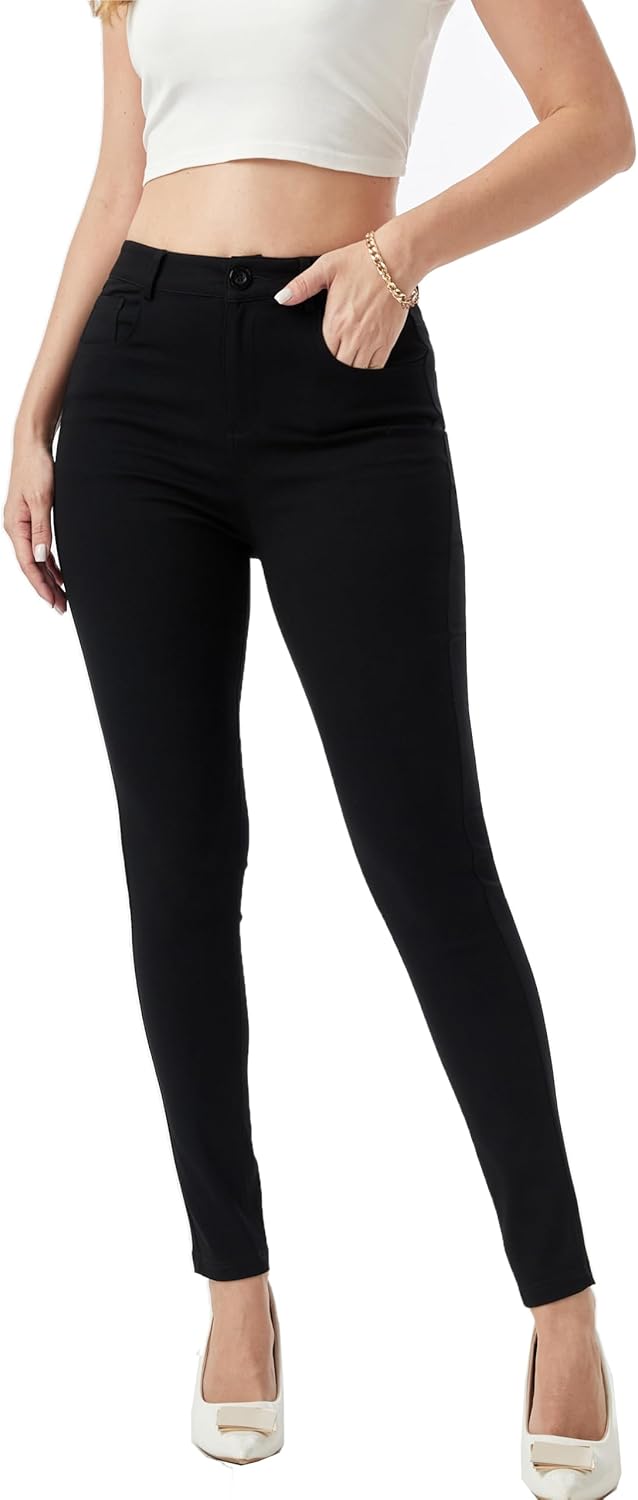 heipeiwa Women's Dress Pants Comfort Stretch Slim Fit Leg Skinny Pants with Pockets Work Business Casual Trouser