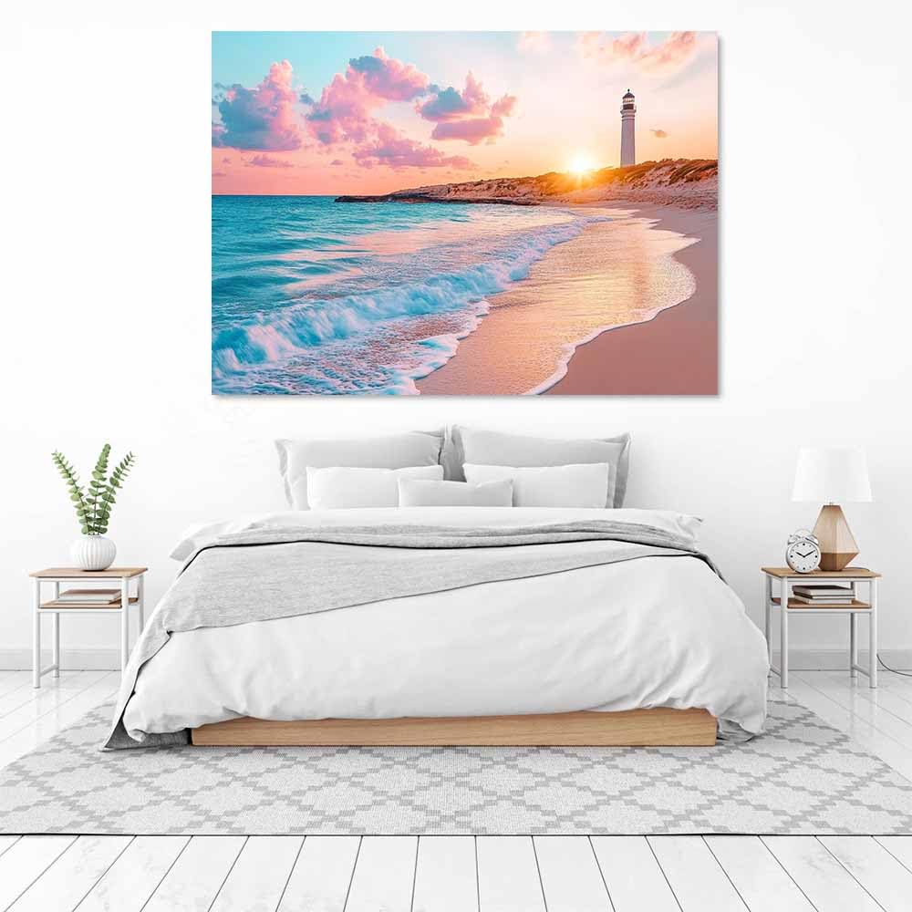 BOHUO Leinwand Bilder für Badezimmer Wandkunst Ozean Sonnenuntergang Rustikale Blauen Wandbilder für Badezimmer Wohnzimmer Dekor(Blau 12)-80x110cm Ungerahmt