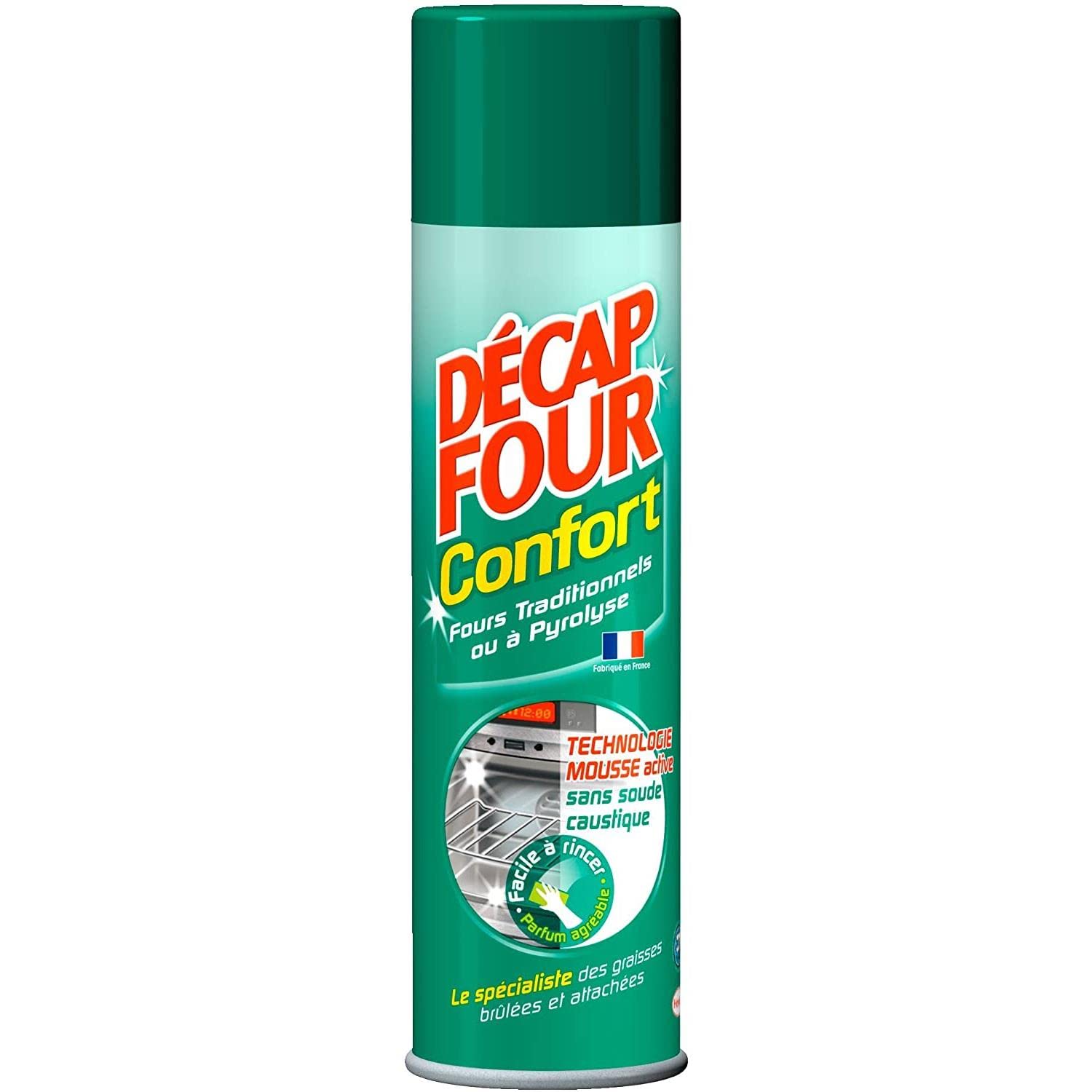 Decap Four Lot de 3 Aérosols 500 ml Nettoyant Ménager pour Fours traditionnels ou à Pyrolyse Mousse