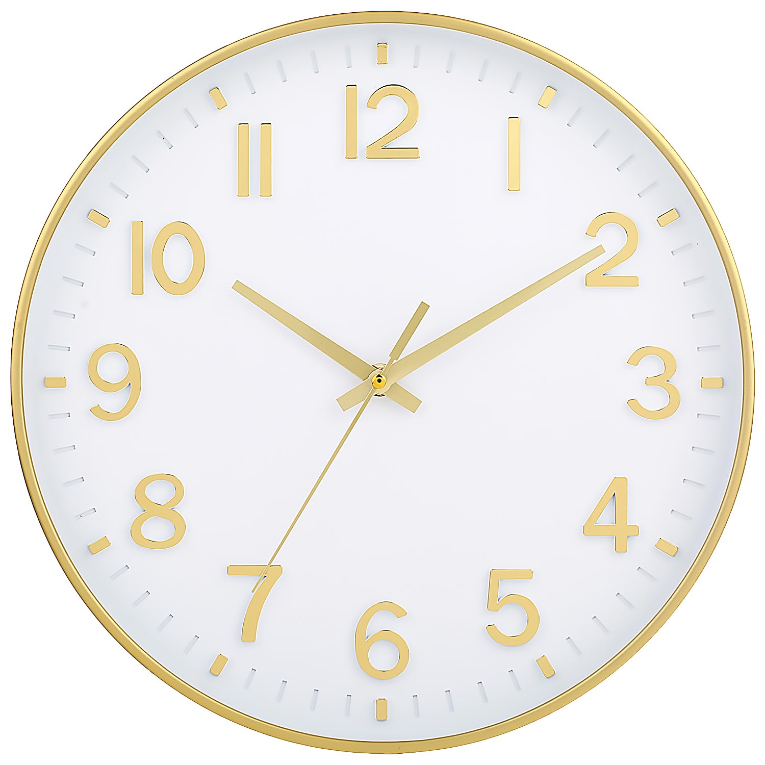 HZDHCLH 12 Inch Wall Clock Battery Operated Silent Non Ticking White Modern