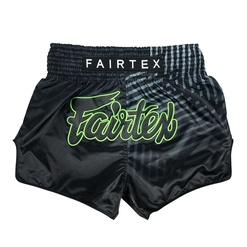 Fairtex Slim Cut Muay Thai Boxing Shorts, Racer Black, Small