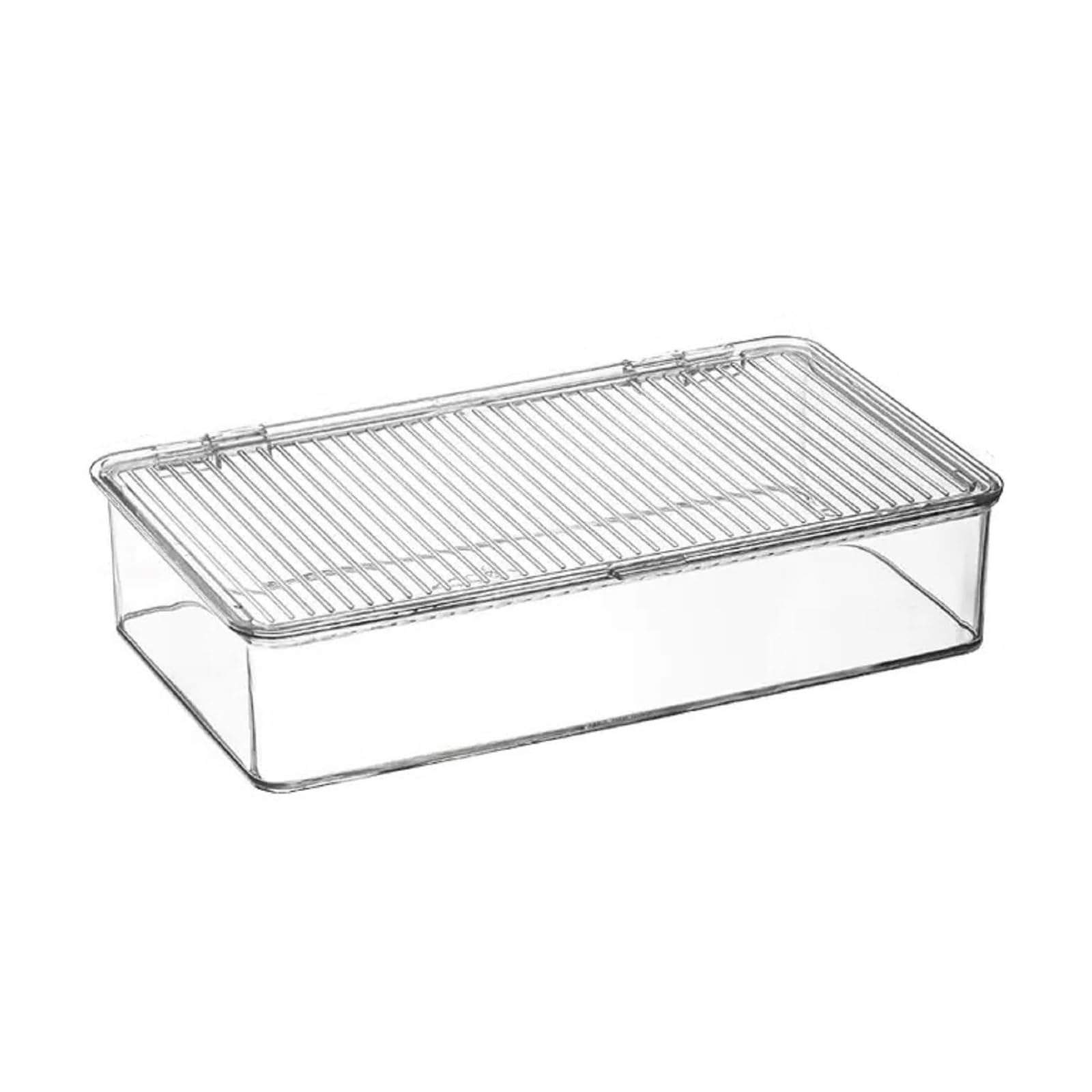 Hsioluted Multipurpose Stackable Clear Plastics Container with Lid, Space-Efficient Organizers for Garage Shelf Space Saving Cabinet Storage Box