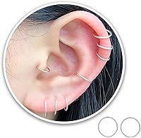 Vista 61 de Small Gold or Sterling Silver Huggie Hoop Earrings for Women Cartilage Nose Helix Tragus