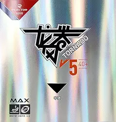 Borracha Reactor Tornado V5 40+ Tensionada para Raquete de Tênis de Mesa Ping Pong Profissional, Aprovado ITTF