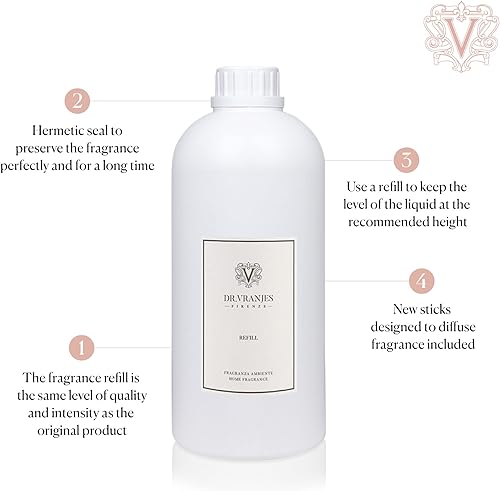 Miniatura 8 de Dr. Vranjes - Difusor Rosa Tabacco de 8.5 fl oz + paquete doble de varillas blancas (paquete de 3 piezas) - Fragancia casera de lujo, aroma