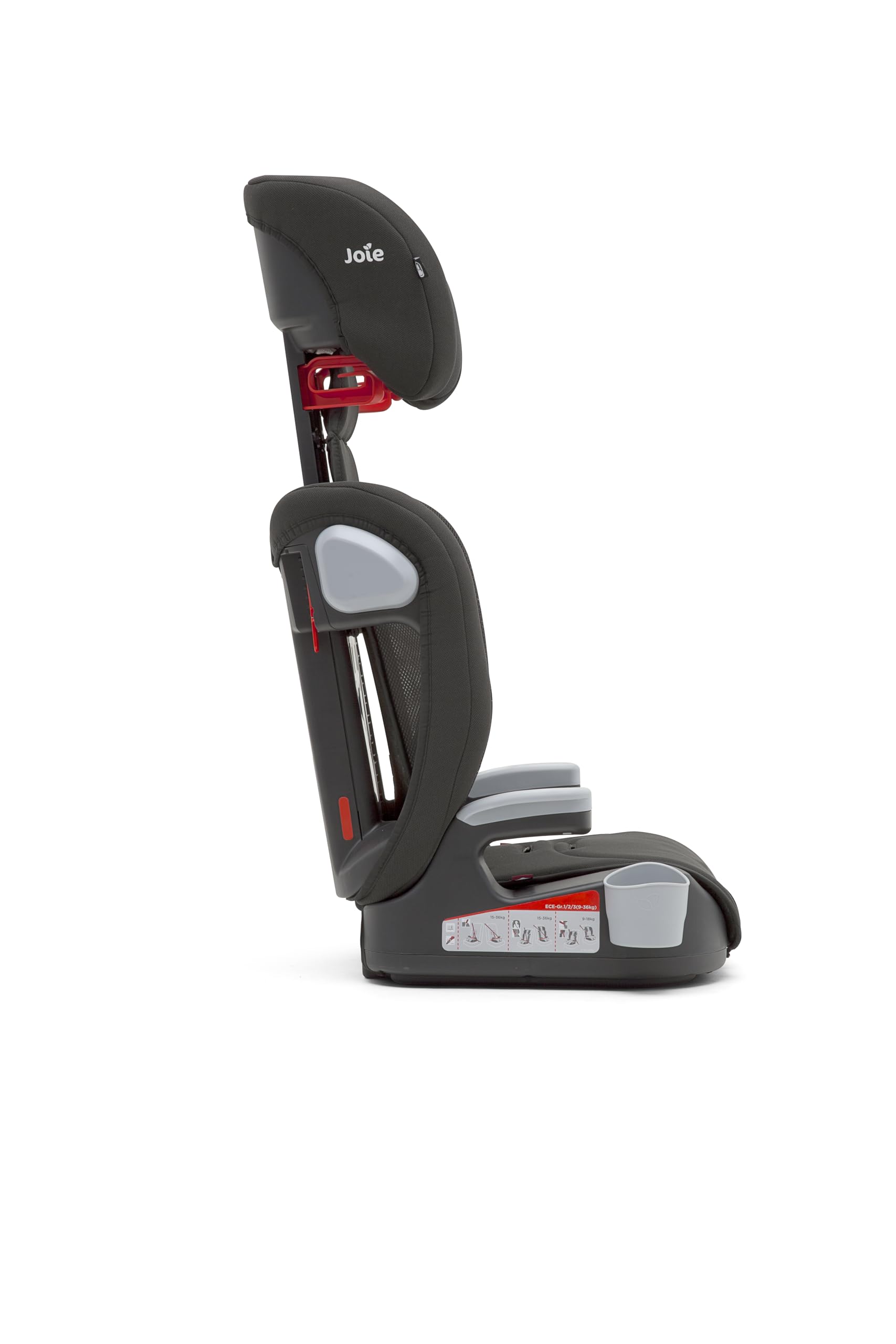 Joie Elevate Group 1/2/3 R44 Forward Facing Car Seat, 1 to 12 Years, 9-36 kg, Two Tone Black - 4