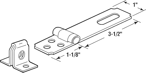 Miniatura 2 de Prime-Line MP5057 Cerrojo de seguridad, 3-12 pulg., Construcción de acero, acabado chapado en zinc, fijo (paquete individual)