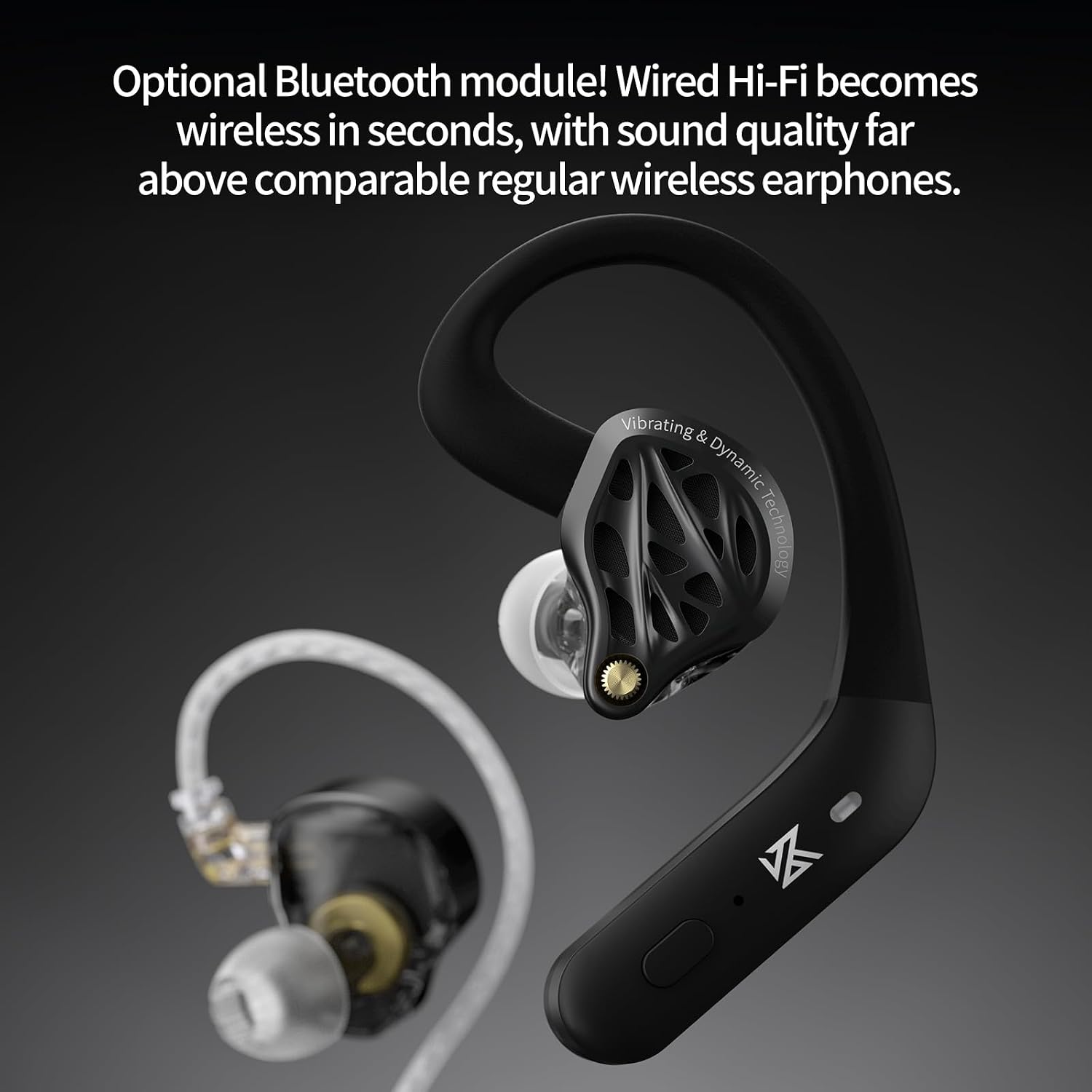 KZ Vibe X IEM, 2DD in Ear Monitor with Haptic Bass Vibrations, Sound Isolating Earphones, Secure in-Ear Fit HiFi Wired Earbuds for Musician, Stage Monitoring & Audiophiles（3.5mm, No mic