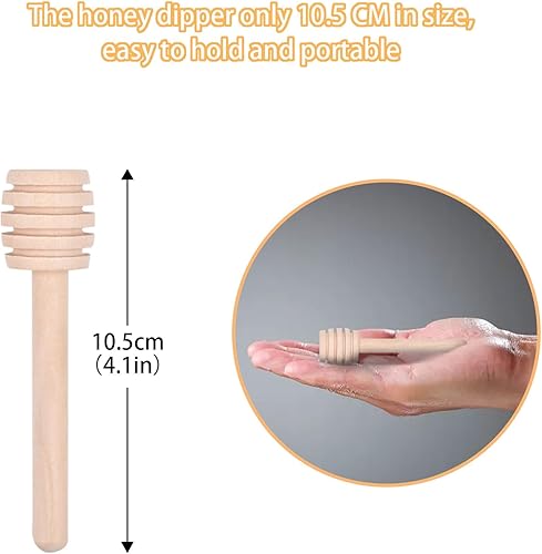 Miniatura 3 de 24 piezas de madera para miel, palito de miel de 4 pulgadas, mini varita de peine de llovizna, palitos de panal de miel para frascos de miel,