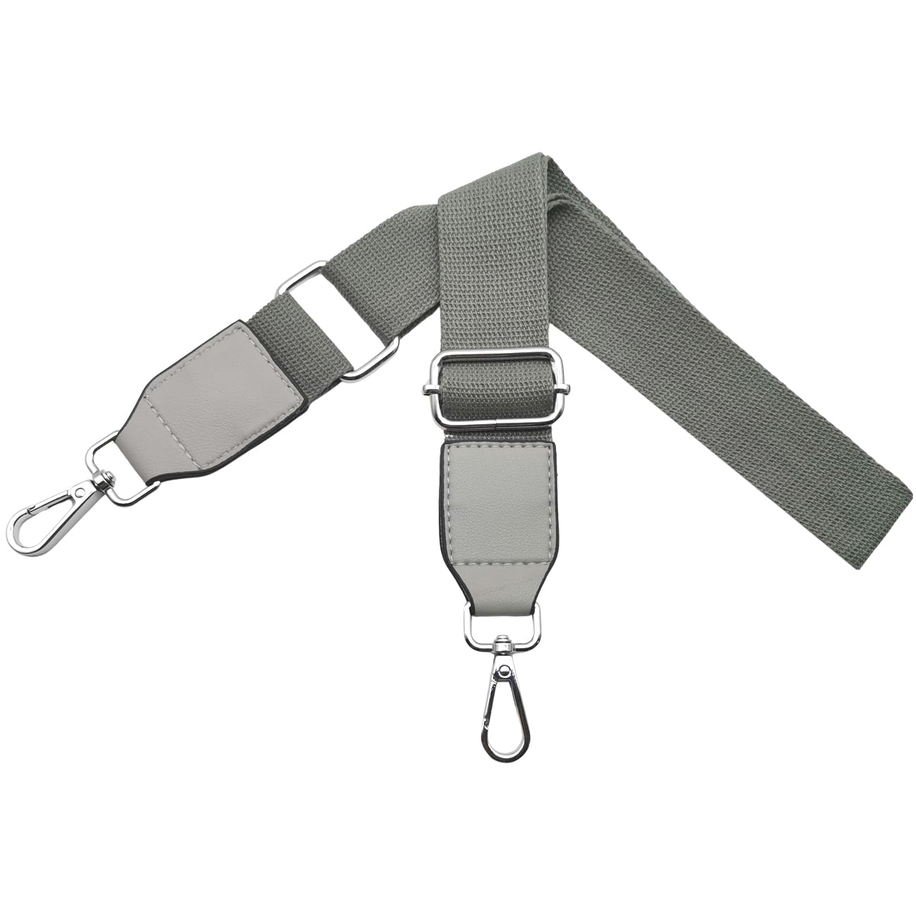 Omxyinma Bag Straps Replacement Handbag Strap Crossbody Shoulder Straps with Leather for Bags Wide 3.8 cm with Silver Hardware Buckle, for Women，Grey, Q2-08