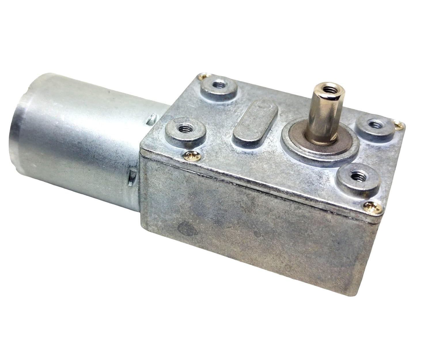 INVENTO Metal 1Pcs 5V - 12V 10 Kg-Cm 30 Rpm Dc Motor Worm Geared Gearbox 6Mm Shaft High Torque Turbine Reducer For Diy