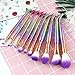 Mermaid Makeup Brush Set, 10Pcs Premium Synthetic Professional Makeup Brushes Foundation Angled Coutour brush Concealer Shader Eyeshadow Face Brushes(Colorful)