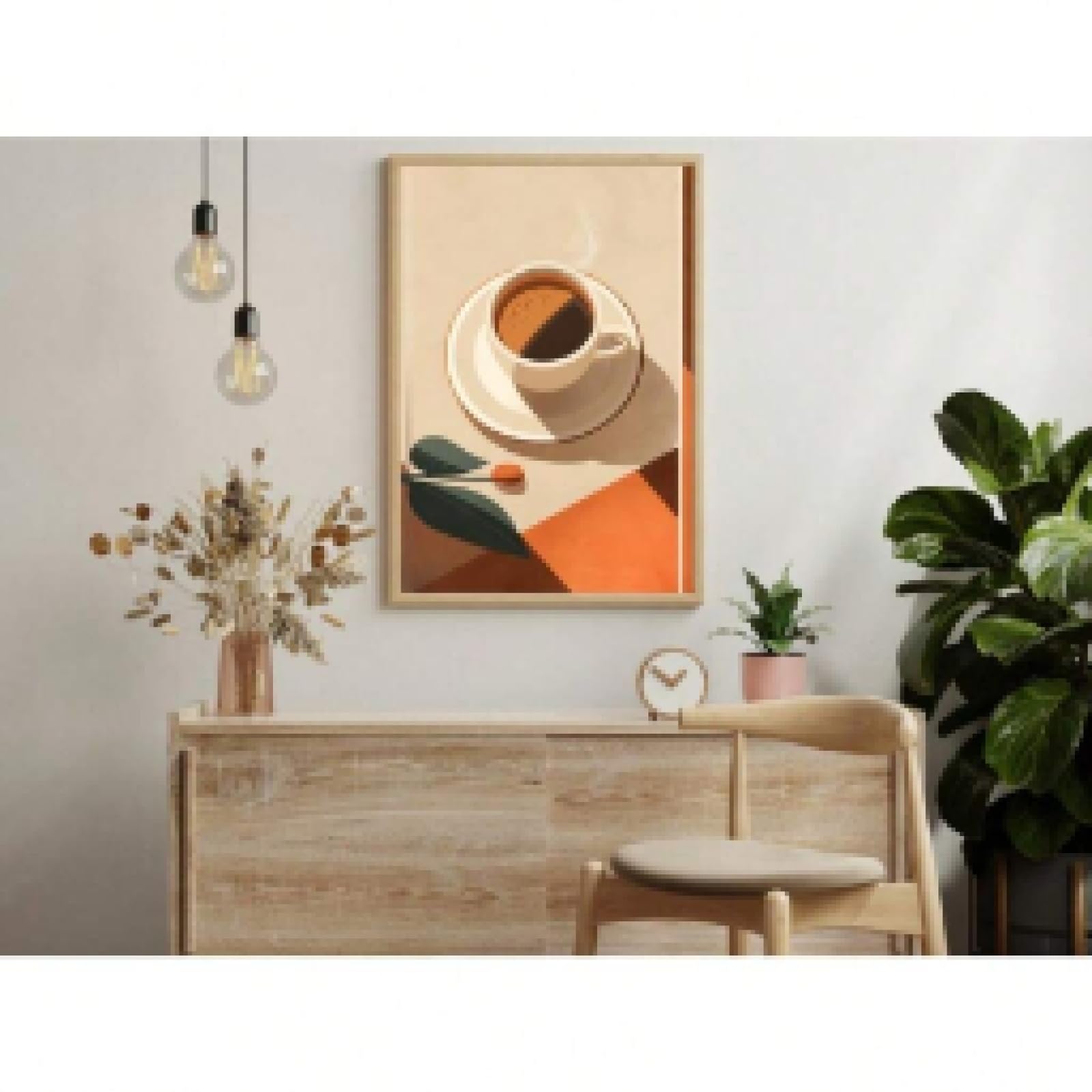 lianyibo 1 sztuka terakota poranek wibracja kawa płótno sztuka ścienna druk cyfrowy kawa vintage plakaty boho wystrój domu 60 x 90 cm nieoprawione