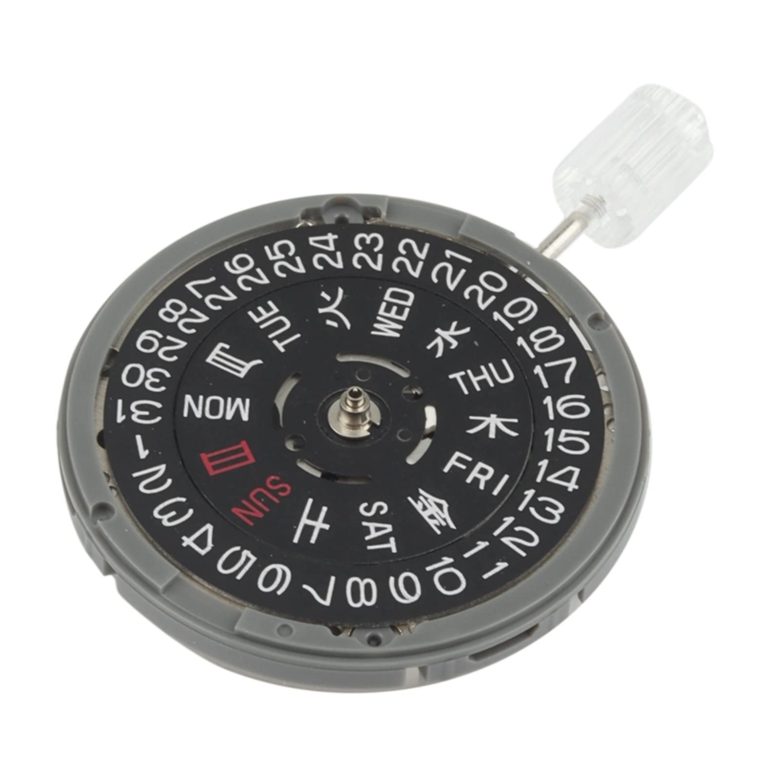 KJSHXYG NH36 NH36A Black Date Week Automatic 3.8 O'Clock Crown Watch Movement Mechanical Replacement Parts Watch Repair Parts and Accessories