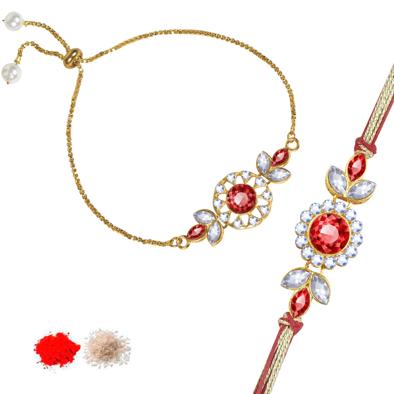 Kaameri Bazaar Unisex Adult Bhaiya Bhabhi Rakhis Set With Roli Chawal Pack And Greeting Card -Rakhi For Brother And Bhabhi Bhabhi Rakhi - Lumba Rakhi For Bhabhi, Sister (B0B57G39KD) Amazon Price History, Amazon Price Tracker