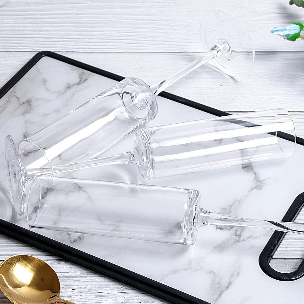 BINZO Champagne Flute Glasses, Set of 6, 180 ml, Premium Beautiful Tall Stemware Glass for Drinking Sparkling Wine, Champagnes, Cocktails, Gift, Bar, Home Use (6) 3