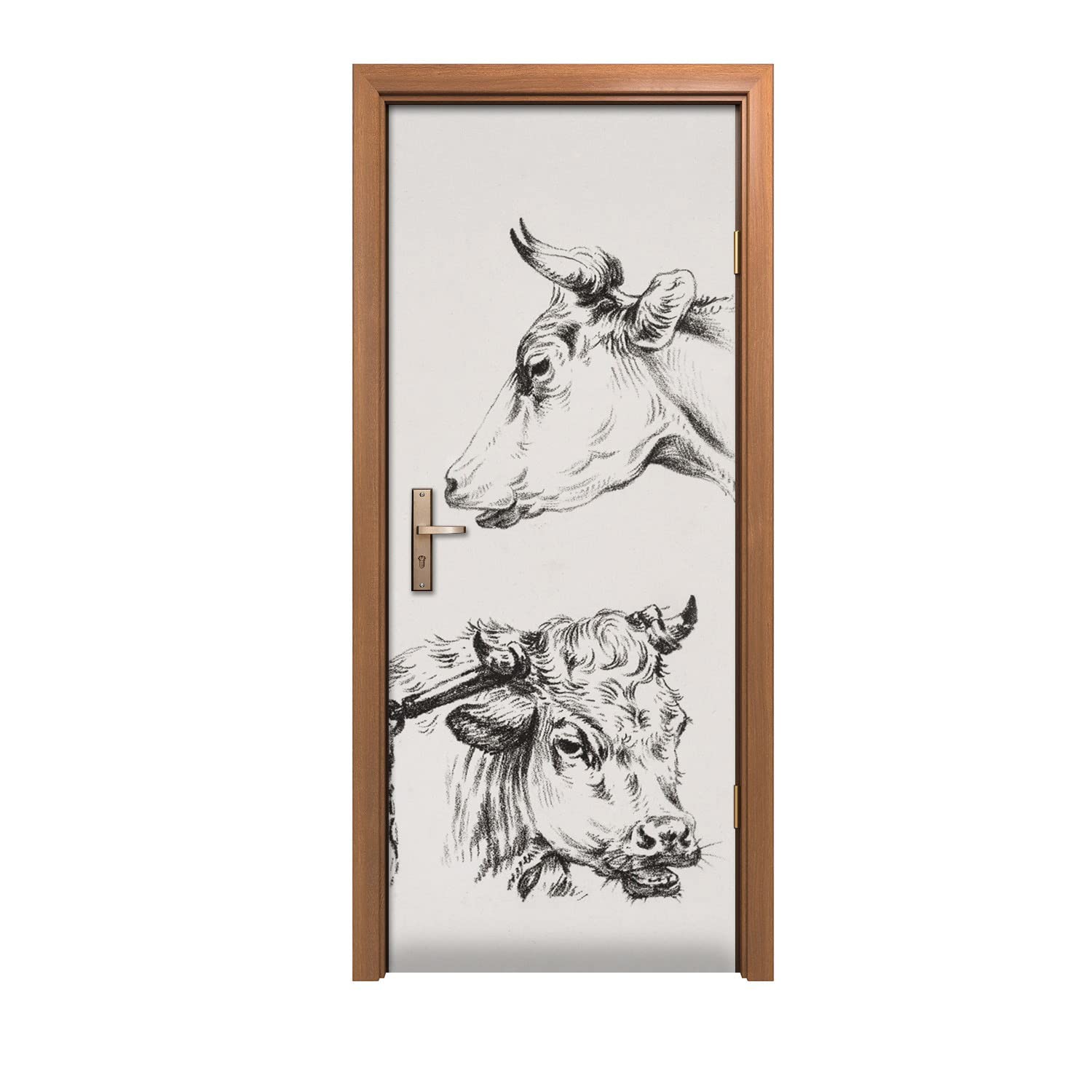 Autocollant de porte animaux de vache pour creer une ambiance campagne dans votre cuisine