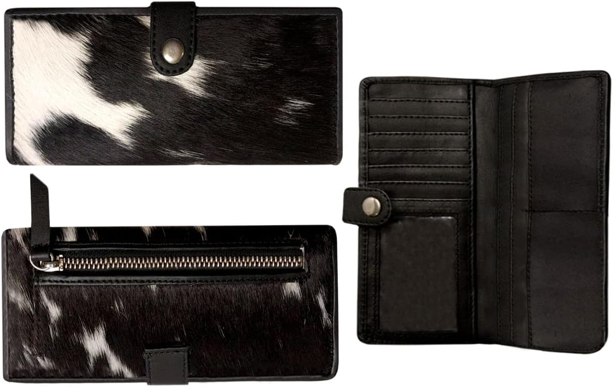 NGF Womens Zipper Wristlet Cowhide Clutch Real Leather Hair on Wallet Western Purse, Handbag Organizer for women - Image 6
