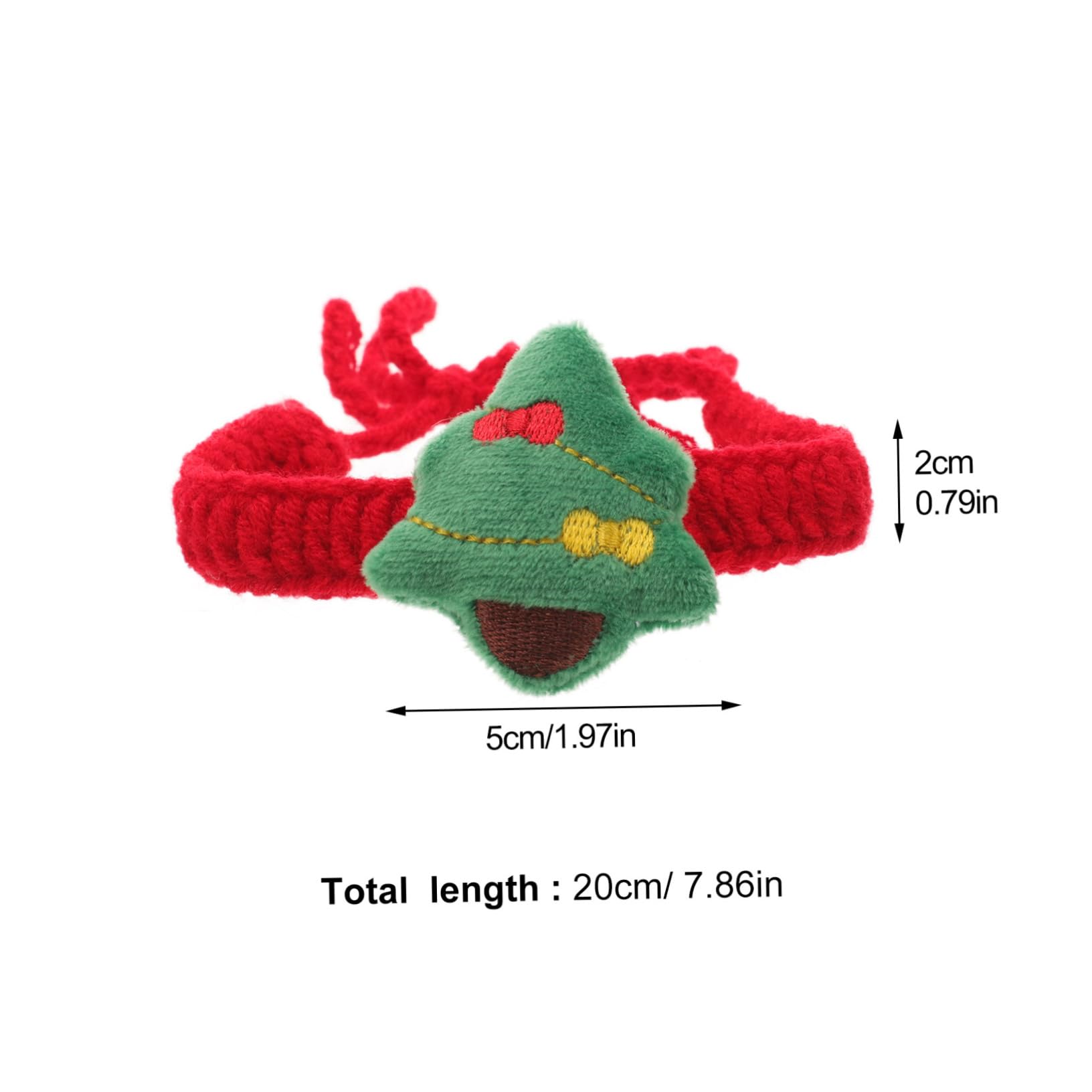 ABOOFAN Collier de Noël Tricoté Ajustable pour Chat et Chiot Collier pour Animaux de Compagnie avec Noeud