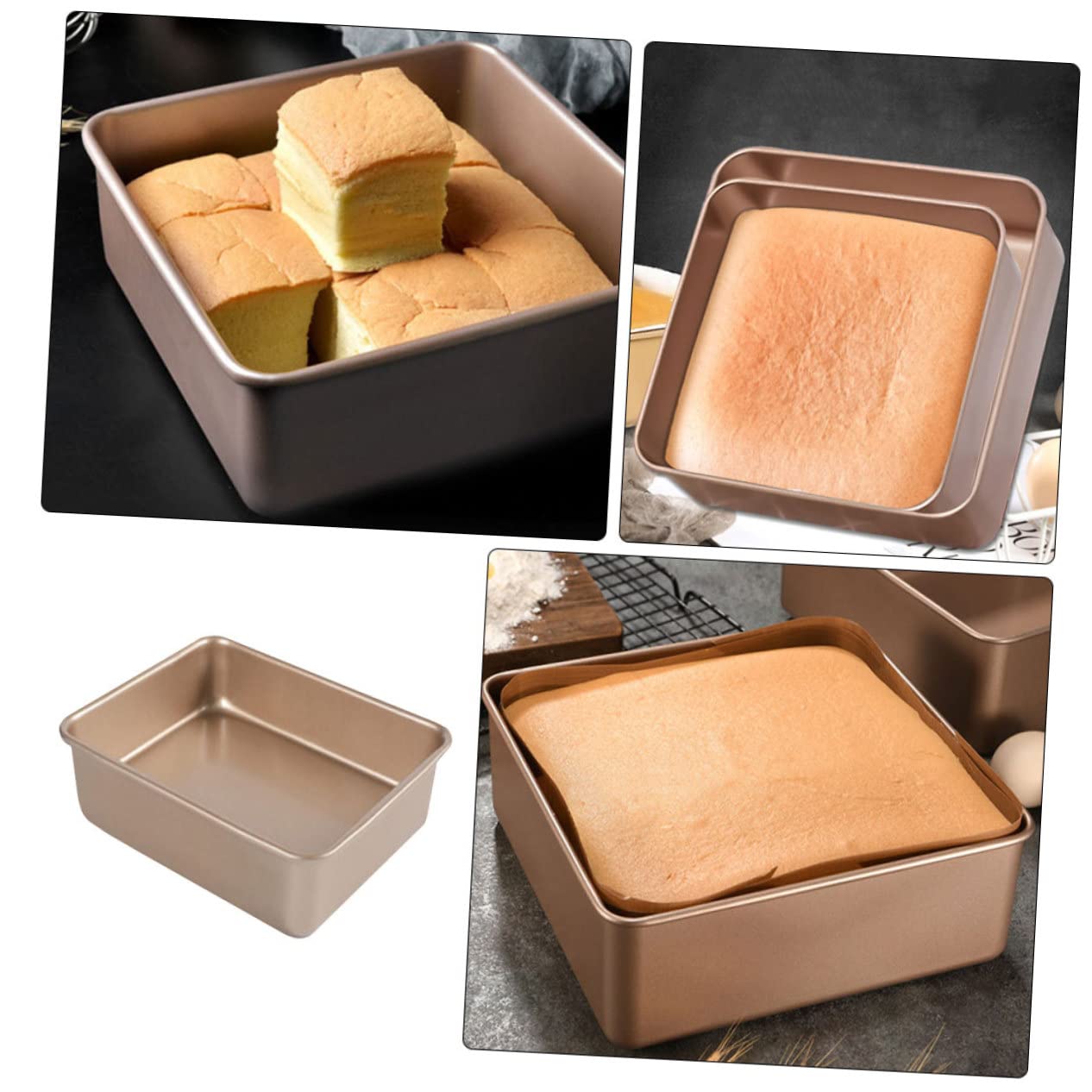 MAGICLULU Moule à Cake Carré Acier Inoxydable Antiadhésif Ustensile de Cuisson Pratique pour Pâtisserie