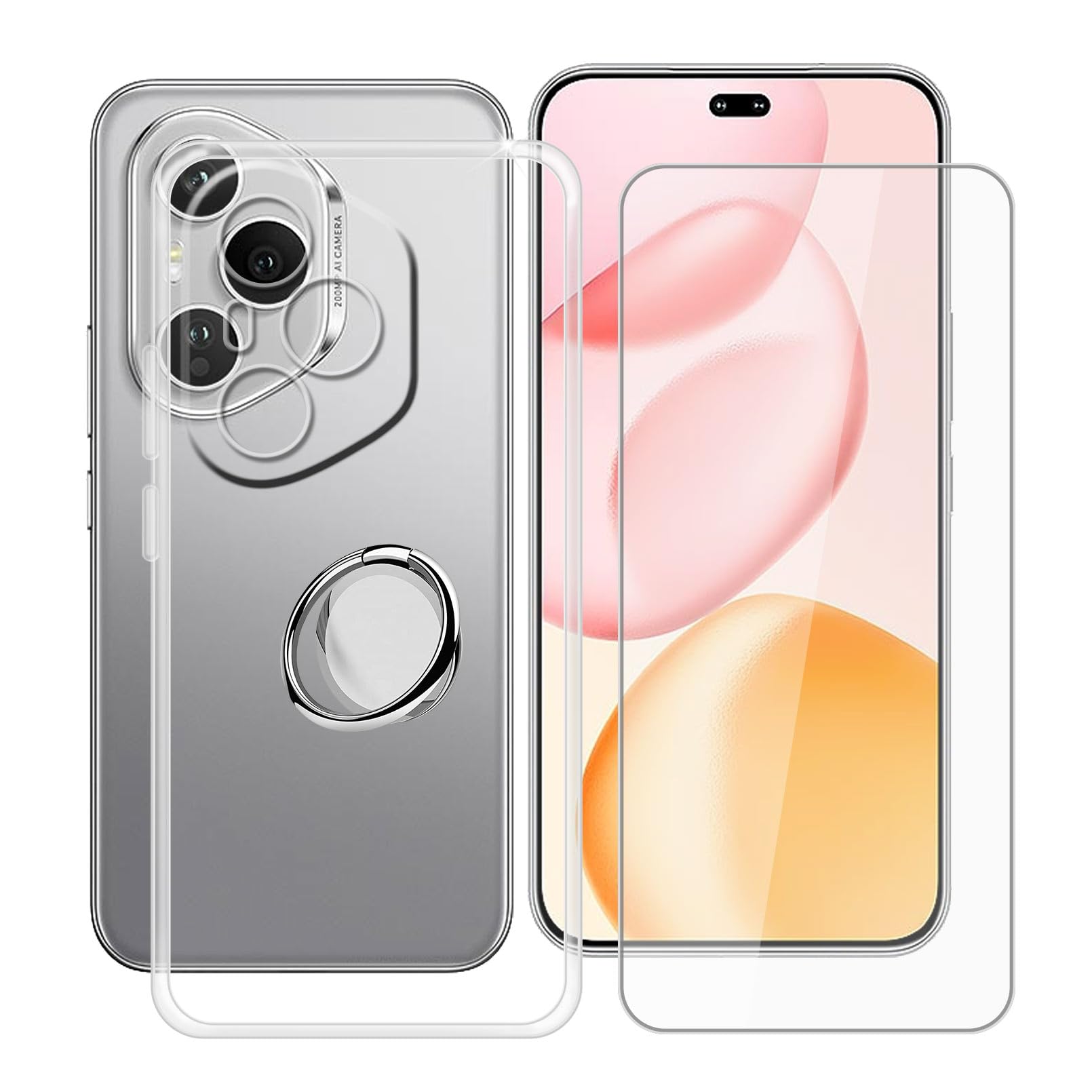Fitudoos Cover per Honor 400 Pro,Custodia Sottile in TPU Morbido, Silicone Liquido Premium Custodia Protettiva per Honor 400 Pro- Trasparente