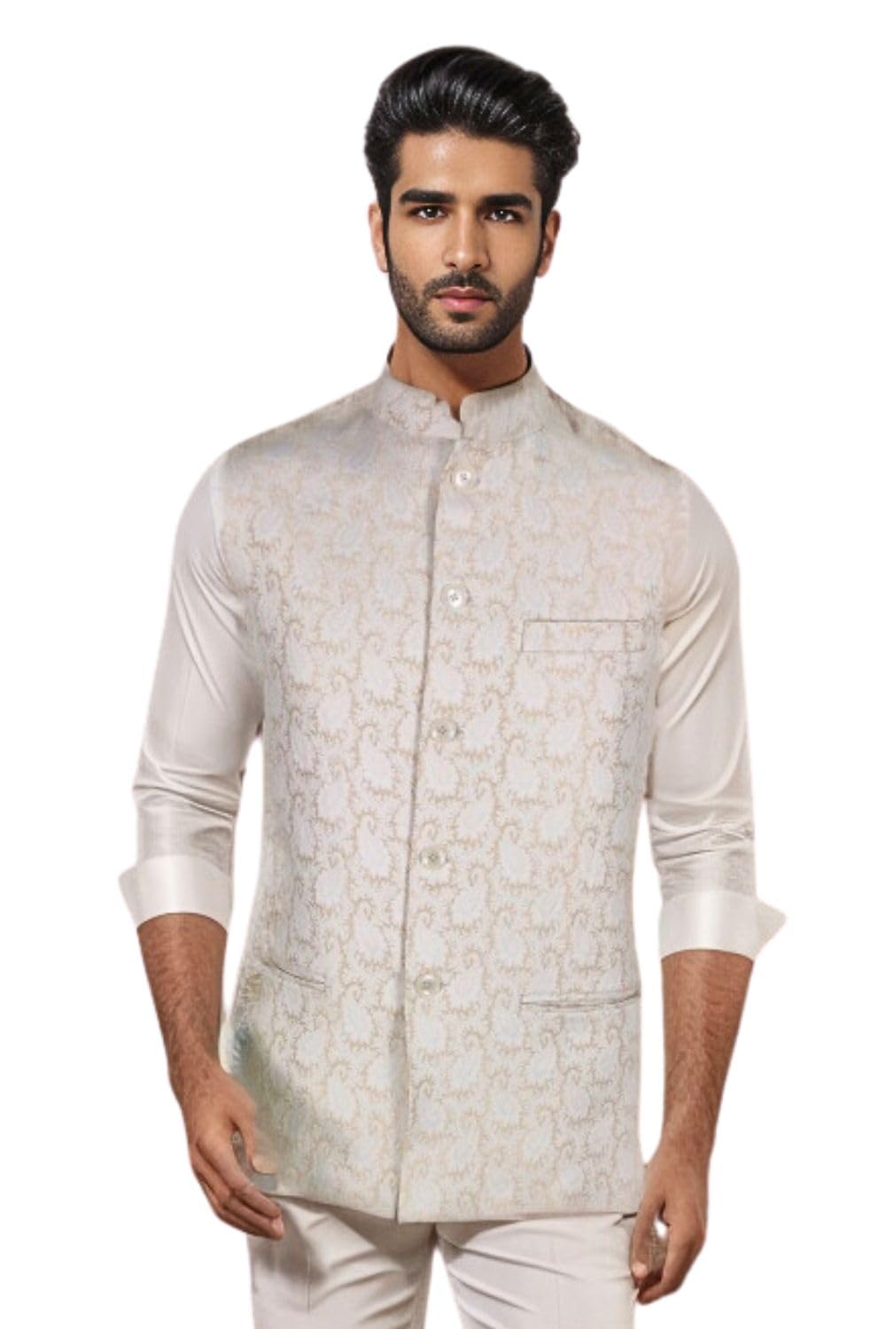 blacksmith Jacquard Paisley Nehru Jacket for Men - Wedding Jacket for Men-picture-38