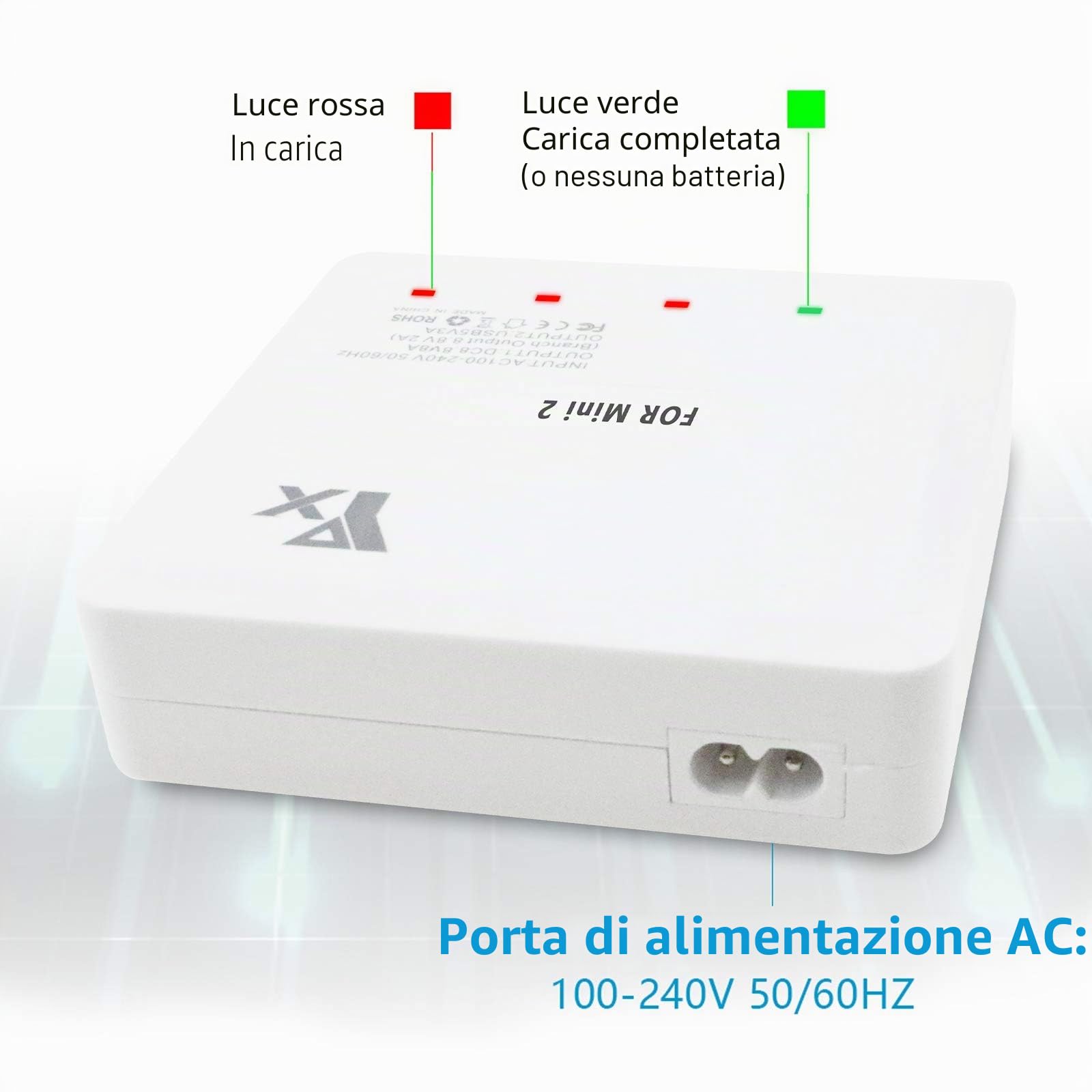 Caricabatterie per DJI Mini 4K/2,Mini 2 SE Drone, 6 in 1 Caricatore,Ricarica 4 Batterie, Stazione di Ricarica Carica Batteria Accessori