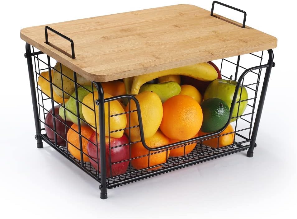 Fruit Basket,Stackable Countertop Organizer, Wire Basket