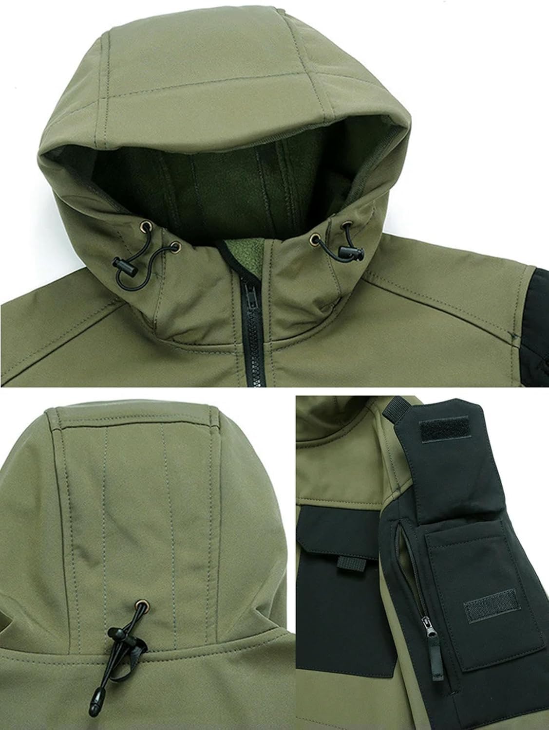 Chaquetas tácticas para hombres, estilo militar, exterior, impermeable, capucha, cortavientos, ropa de trabajo, Soft Shell, Negro, medium