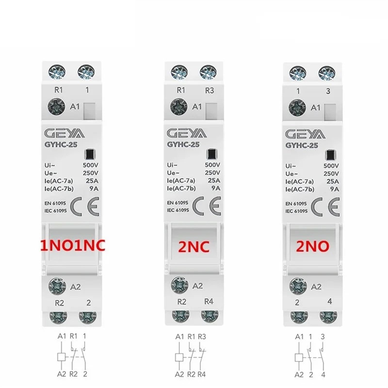 Contactor de CA modular 2P 16A 2NC para la gestión de iluminación en hoteles y casas