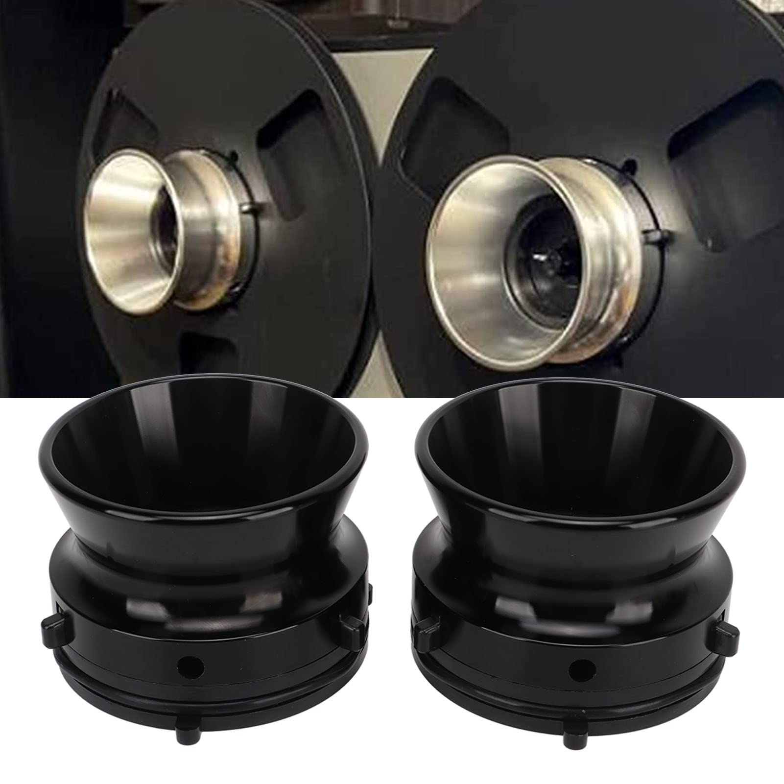 Adaptador de cubo NAB de 1 par 1 par, adaptador de cinta de aleación de aluminio de 10 pulgadas para carrete de carrete para grabadoras de cinta de carrete universal Studer (Negro)