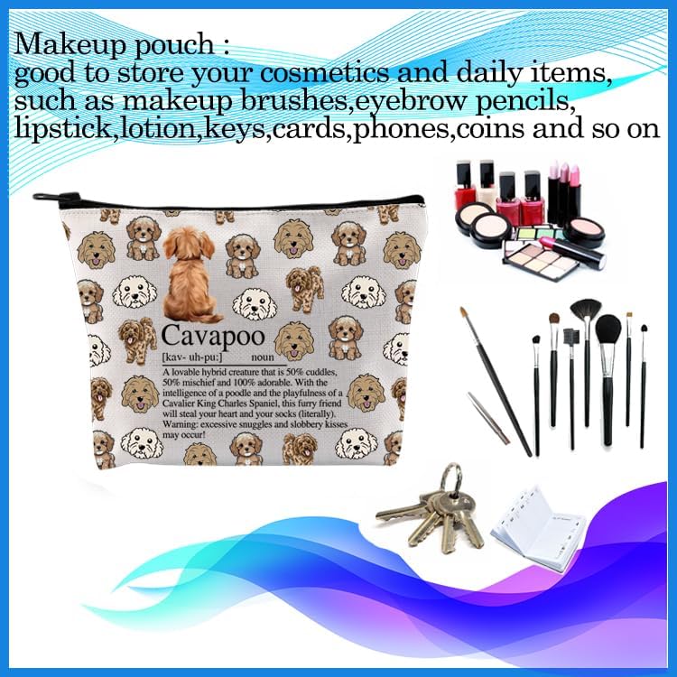 PXTIDY Cavapoo Dog Lovers Gift Cavapoo Definition Cosmetic Bag Animal Lover Gifts Dog Mom Gift Makeup bag - Image 2