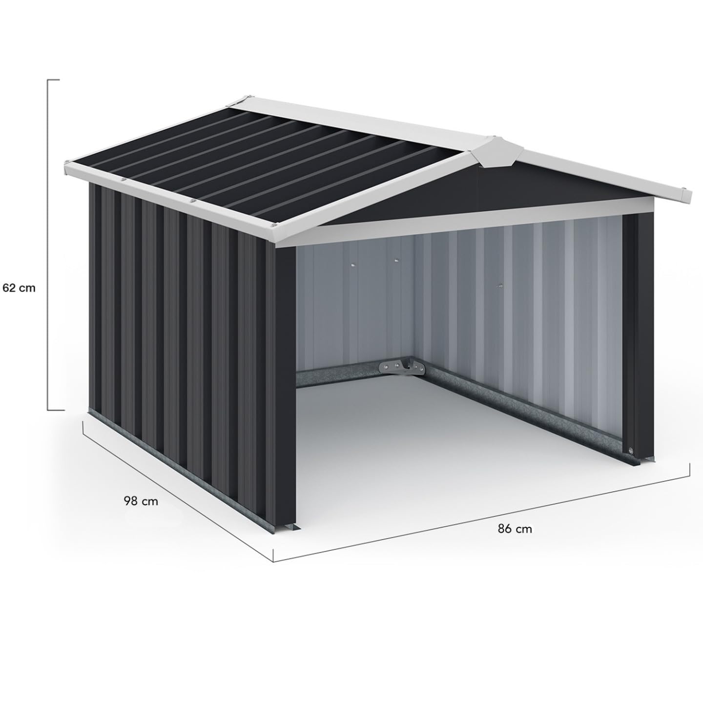 IDMarket - Garage pour Robot Tondeuse Toit à 2 pentes métal Gris Anthracite 86 x 98 x 62 cm