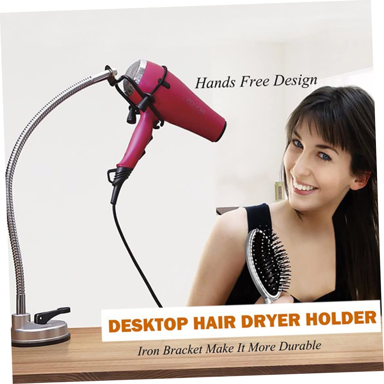 Soporte para Secador De Pelo Perezoso Soporte para Secador De Pelo De Acero Inoxidable Secadoras Secadora De Ropa Ventosa Mayor Marco De Modelado