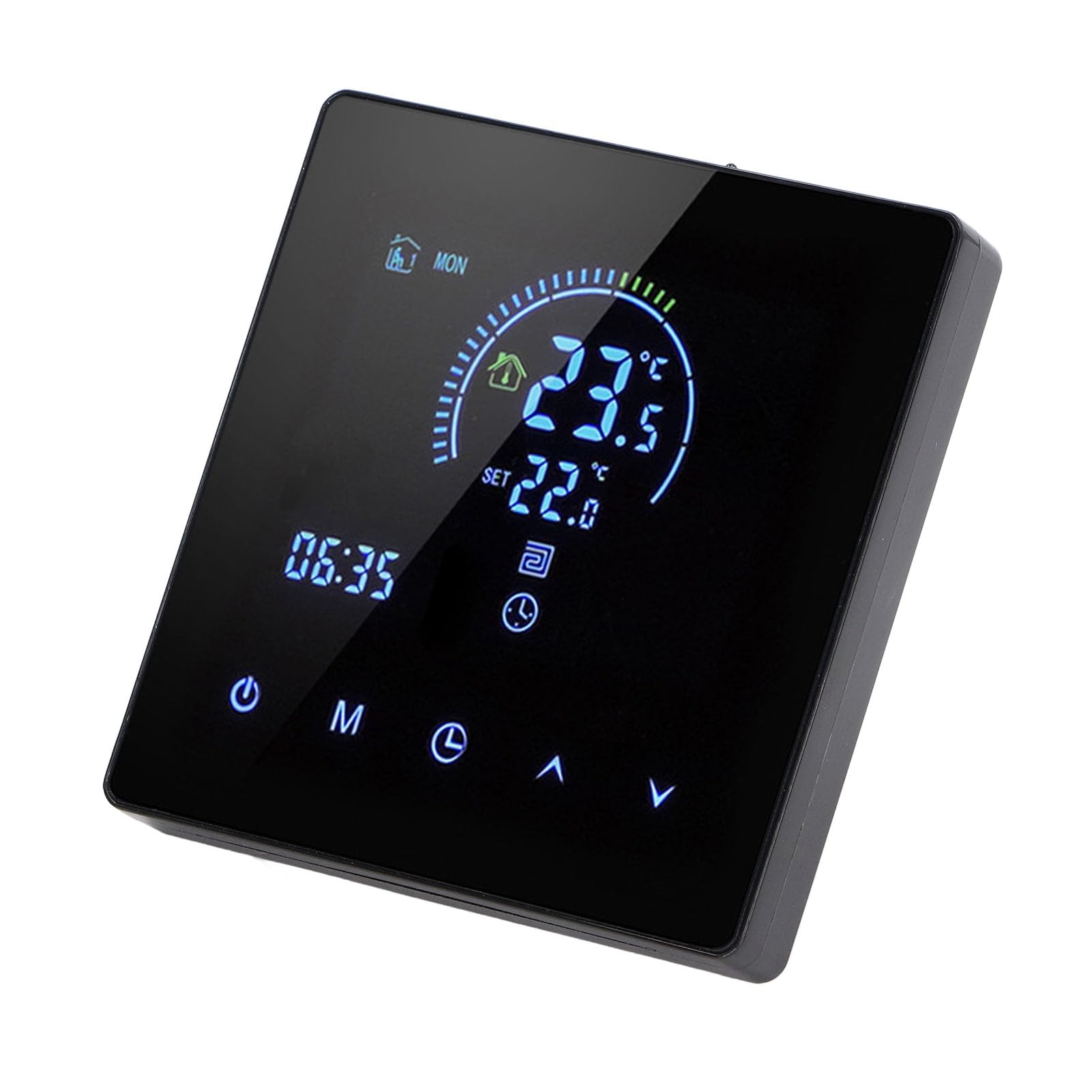 Akozon Cyfrowy Termostat 16 A z Wyświetlaczem LCD - Programowalny Elektryczny Termostat Grzewczy do Domu, Biura i Hotelu AC 90 V-240 V, Kontrola Temperatury Zapewniająca Komfortowy Klimat w (WiFi,