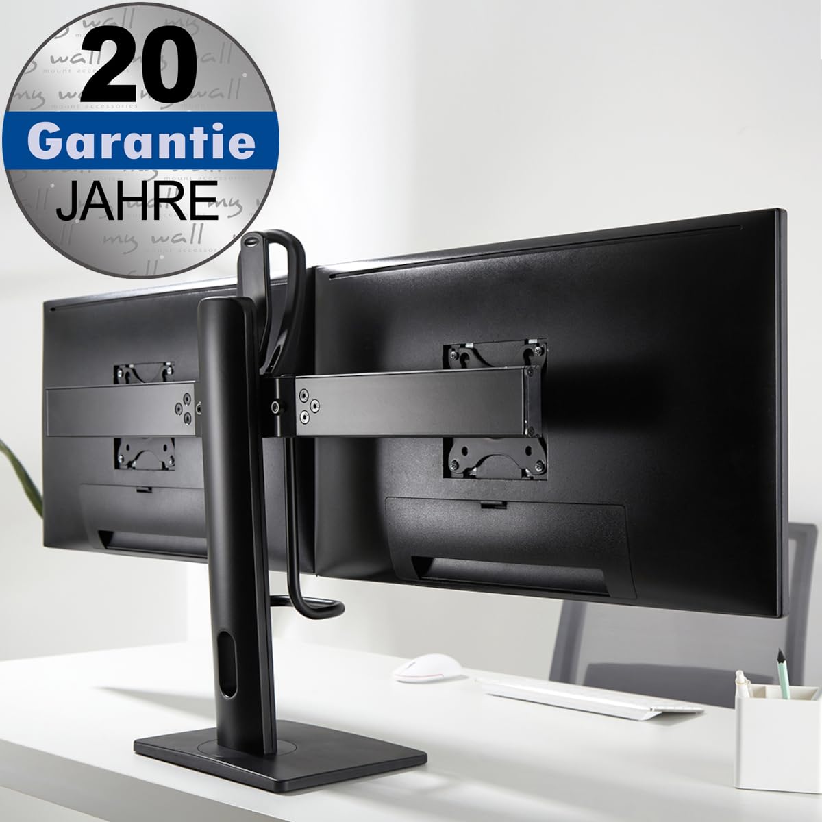 My Wall HL 19 L - Supporto da tavolo per monitor da 43,2 cm (17) - 68,6 cm (27), inclinabile e girevole, girevole