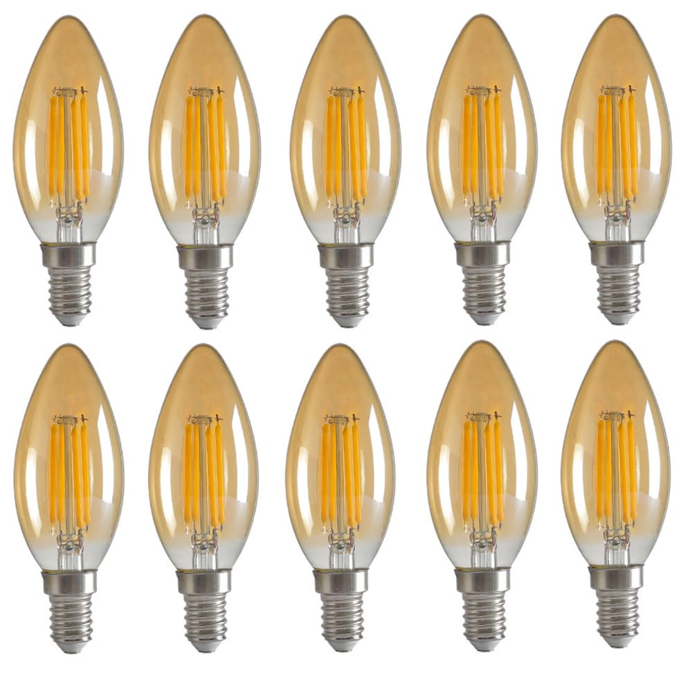 10 Pezzi C35 E14 4W 220V Lampadina LED Lampadina retrò Camera Lampada Negozio Lampadina Tavolo Luce Scrivania Faretto Illuminazione Vivere Bianco Caldo