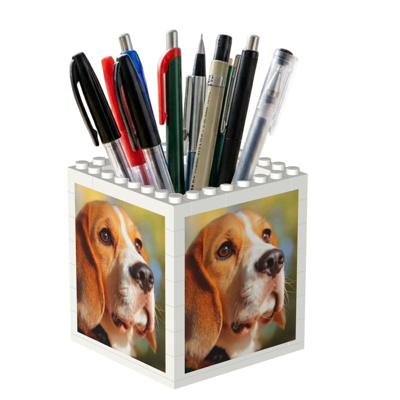 Poadnly Beagle Dogs Bokeh Pets Beagle, Pen Pot Pencil Holder for Office Home School, Compact Desk Organiser for Office Stationery