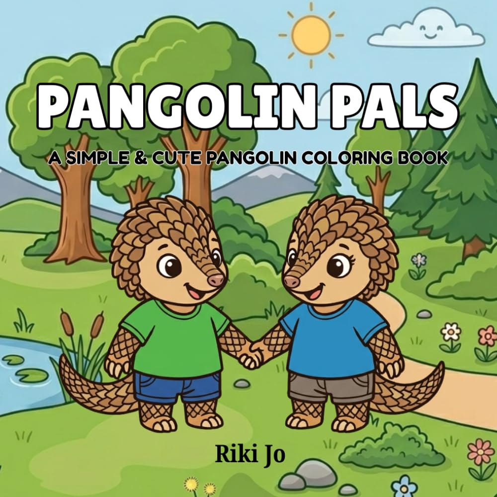 Pangolin Pals: A Simple & Cute Pangolin Coloring Book for Kids, Teens and Adults.